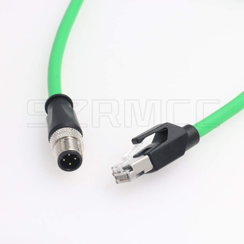 SZRMCC M12 Ethernet Cable D-Code 4 Pin Male to RJ45 Connector High Flex Cat5e Shielded Waterproof Network Cable for Industrial Camera Sensor (3m,Green) - Image 4